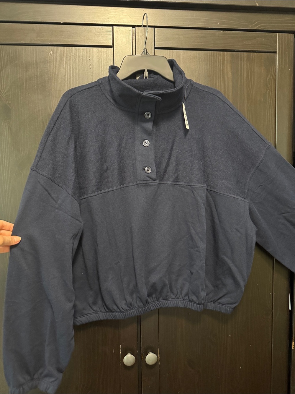 Old Navy Men's Navy Crewneck Button-Front Pullover